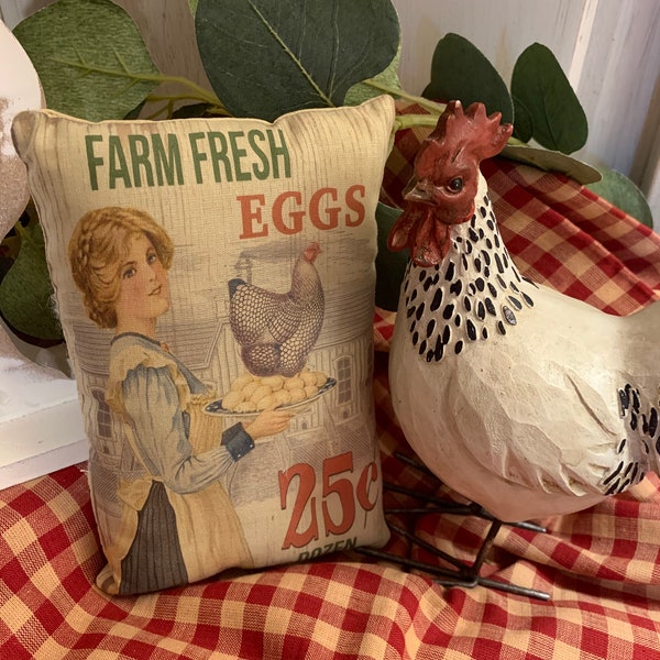 NEW~~~Farm Fresh Eggs Pillow Tuck Bowl Fillet Vintage Hare