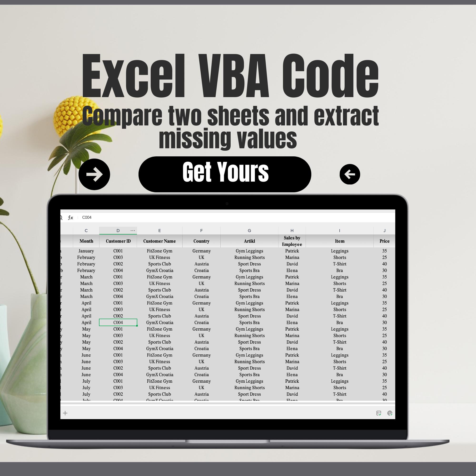 Excel VBA Code – Compare Two Sheets & Extract New Data Instantly!