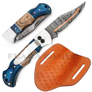 Kupfer Damast Stahl Tasche Klappmesser Handgefertigtes Kupfer Jubiläum Geschenk Messer Handgeschmiedete Kupfer Falten Klinge Groomsman Geschenk