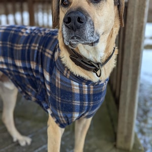 Plaid fleece dog sweater | 3 Color options | Handmade to order  | Tartan sweaters for large dogs