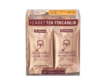 Authentische türkische Kaffee Einzelpackungen - 12 x 6 g frisch gemahlener gerösteter Kaffee - traditionelles türkisches Getränk - Reisegröße Beutel