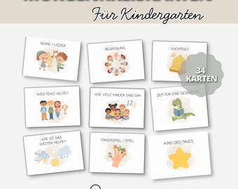 Morning Circle Cards for Daycare (PDF) | Daily Routine & Kindergarten Activities | Teacher Resources | Printable