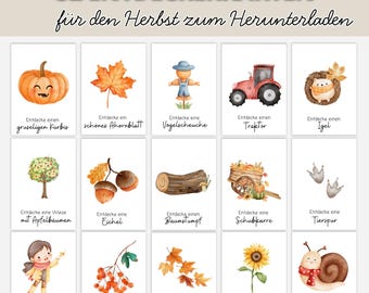 32 Autumn Discovery Maps for Children | Nature Scavenger Hunt for Walks, Forest Days | Kindergarten, Daycare & Parents | Instant PDF Download