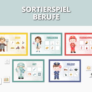 Professions Sorting Game for Children (Montessori) | Learning Game for Daycare and Kindergarten | Matching & Vocabulary Learning | Preschool PDF Download