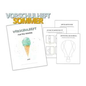 Kita Summer Material PDF Preschool booklet from 4 years Learning booklet Preschool Kindergarten Summer Exercise book Swing exercises