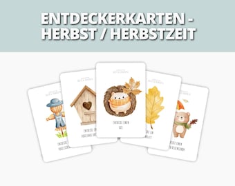 32 Herbst Entdeckerkarten für Kinder | Natur-Suchspiel für Spaziergänge, Waldtage | Kindergarten, Tagespflege & Eltern | PDF Sofort-Download