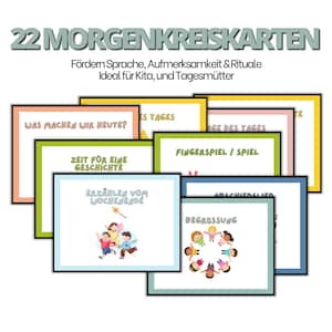 22 Morgenkreiskarten Kita Set für Tagesstruktur und Freude im Morgenkreis Stuhlkreis