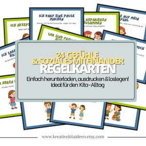 24 Regelkarten Gefühle und soziales Verhalten – Streiten und Versöhnen in der Kita | PDF zum Ausdrucken