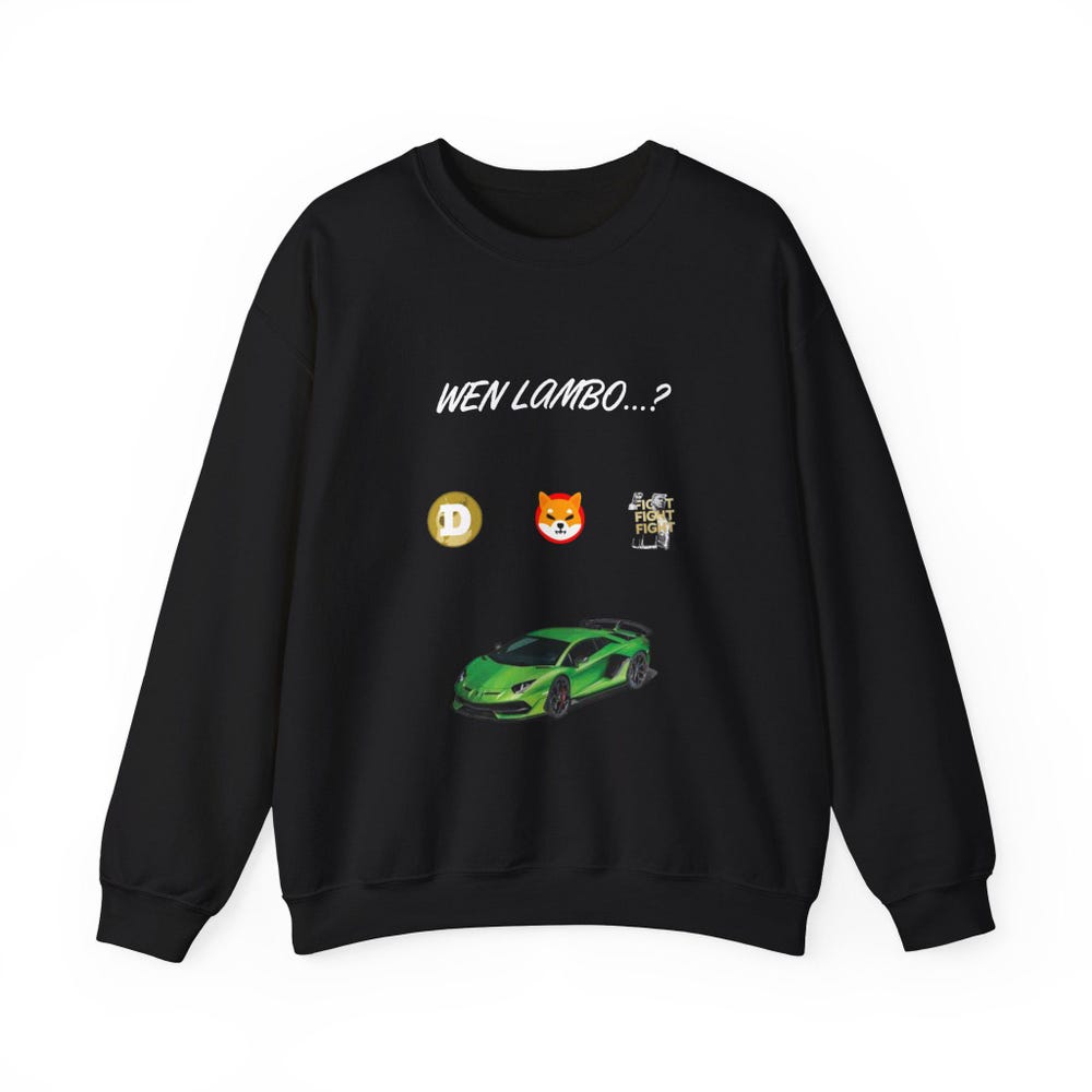 Wen Lambo Crypto Sweatshirt Bitcoin Ethereum Trading Hoodie, Funny Crypto Investor Gift, Blockchain Hodl Merch, Nft Meme Shirt