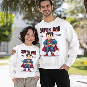 Moletom Super Pai Personalizado Presente para Ele Dia dos Pais - Presente Engraçado Dia dos Pais Presente Personalizado Dia dos Pais Melhor Presenteável Pulôver