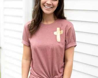 Gold Foil Cross | Tee | Adult