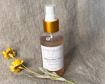Lotion tonique à la rose et à l'hibiscus