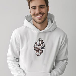 Custom Embroidered Hoodie - Embroidered Art T-Shirt - Streetwear Sweatshirt - Embroidered Custom Sweatshirt - Cozy Winter Hoodie