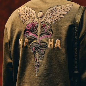 Embroidered  Hoodie - Winter Embroidered Hoodie - Oversized Hoodie - Serpent Snake Sweatshirt - Mystical Sweatshirt- Gothic Hoodie -wildlife
