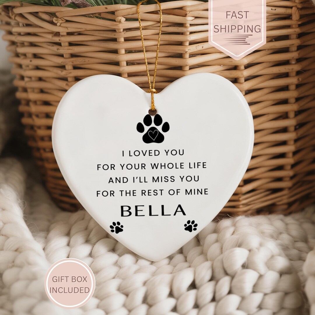 Personalized Pet Memorial Ornament Dog Loss Remembrance Gift Custom Dog ...