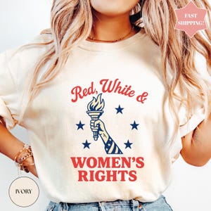 Red White Blue Anti Fourth of July Protest Shirt Political Retro T-Shirt Funny USA Graphic Tee America Sarcastic Tshirt Equal Rights Top
