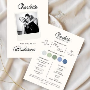 Bridesmaid Proposal Card, Bridesmaid Info Card, Bridesmaid Template, Will You Be My Bridemaid Card, Proposal Template, Flower Girl Proposal