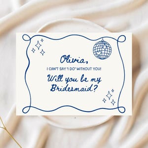 Bridesmaid Proposal Card, Hand Drawn Style Bridesmaid Proposal Card, Will You Be My Bridesmaid, Bridesmaid Proposal Template