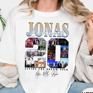 20th Anniversary of Jonas Comfort Colors Shirt, Jonas 20 Greetings From Your HomeTown Tee, Living The Dream Tour 2025 Shirt, Joe Jonas Shirt