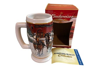 2006 Budweiser Holiday Stein Clydesdales Boxed Anheuser Busch Collection Vintage