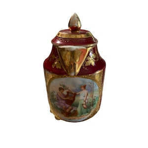 Royal Vienna Austria Antique Porcelain Footed Creamer Gold Trim Gilded Scene