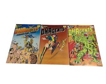 DNAGENTS #11, 12 & 14 Eclipse 1980s Summer Fun Issue Mark Evanier VF/NM Set
