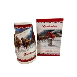 2010 Budweiser Holiday Stein Dashing Through Snow Clydesdales w/ Box COA