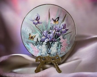 Topaz Beauties Plate 1991 Knowles Tan Chun Chiu Floral Butterfly LE COA