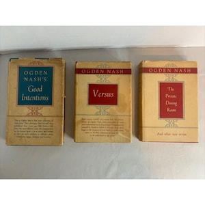 Zestaw książek Ogdena Nasha Dobre intencje kontra prywatne posiłki Humor vintage Poezja Lata 40. XX wieku