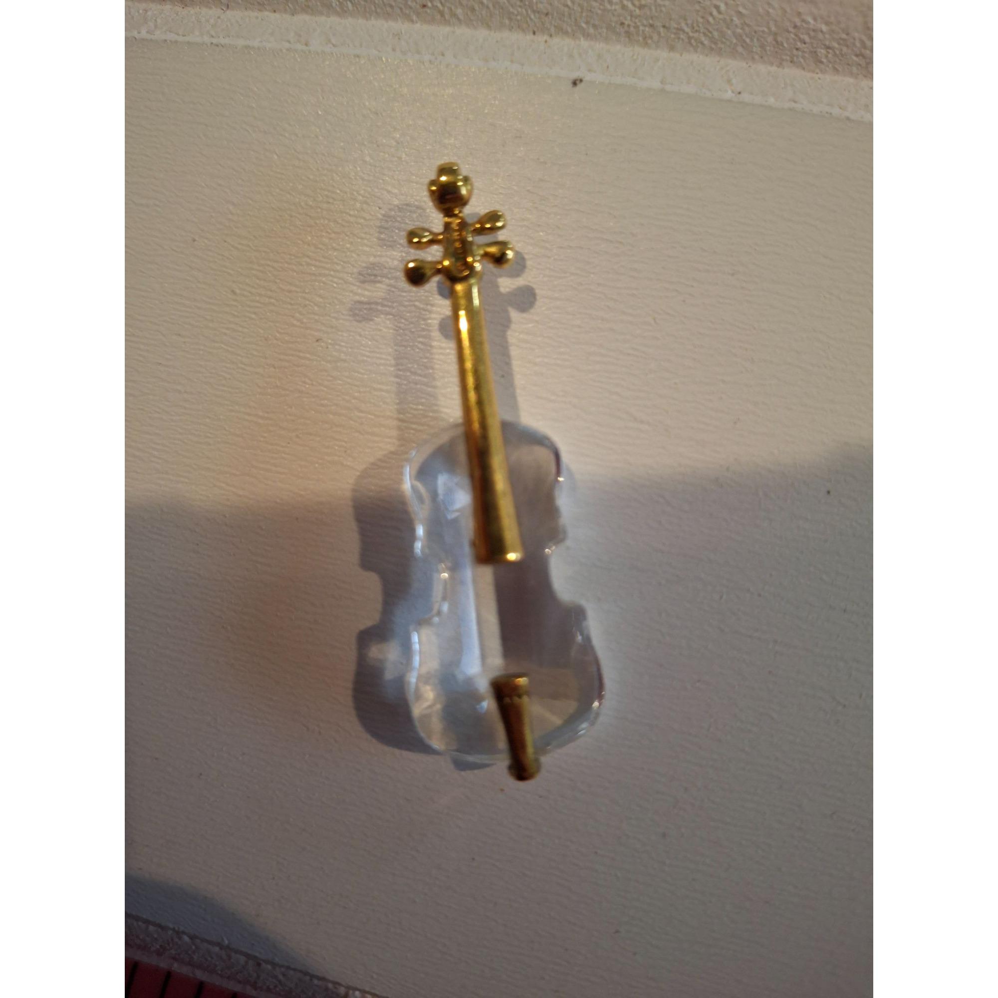 Vintage Swarovski Crystal Violin Miniture Gold Tone Instrument