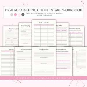 Coaching Client Intake Workbook, Client Onboarding PDF, Life Coach Forms, Session Prep Guide, Business Coaching Planner, Instant Download