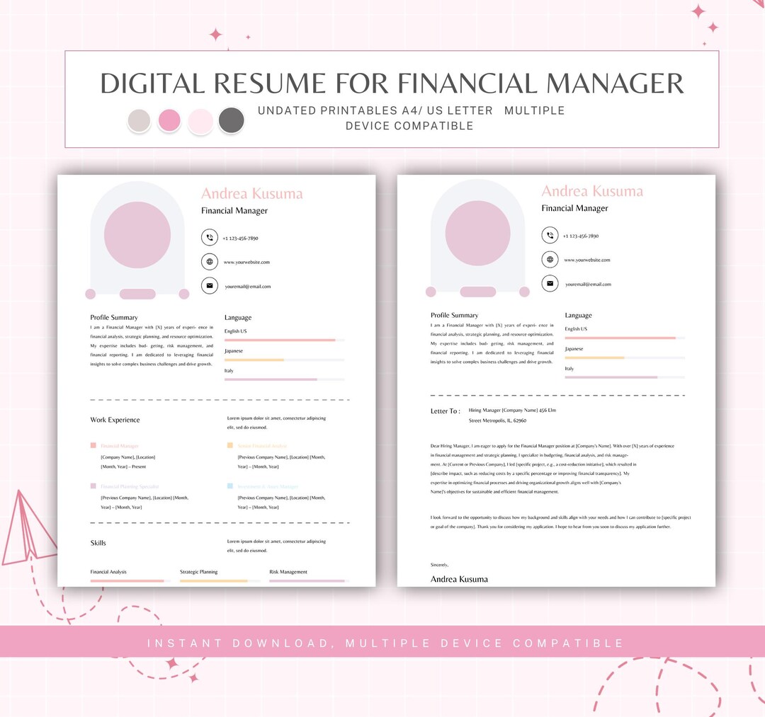 Money Management Cv Example Financial Manager CV Resume Template, Professional Finance Resume ...