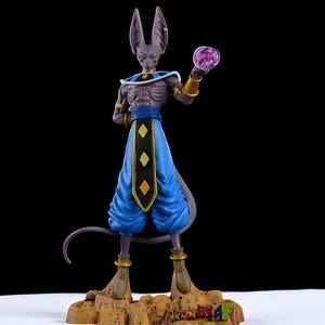 Beerus Anime 3D Figure,  Anime Gear Figurine, 30cm Anime-Inspired Cat God Action Figure, Purple Collectible Model Toy for Fans, Gift