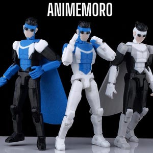 Omni Action Figure, Polygon 3D Printed Omni Action Figurines, 9L3D Lucky 13 Style Hero Action Figure, Multi-Jointed Action Figure