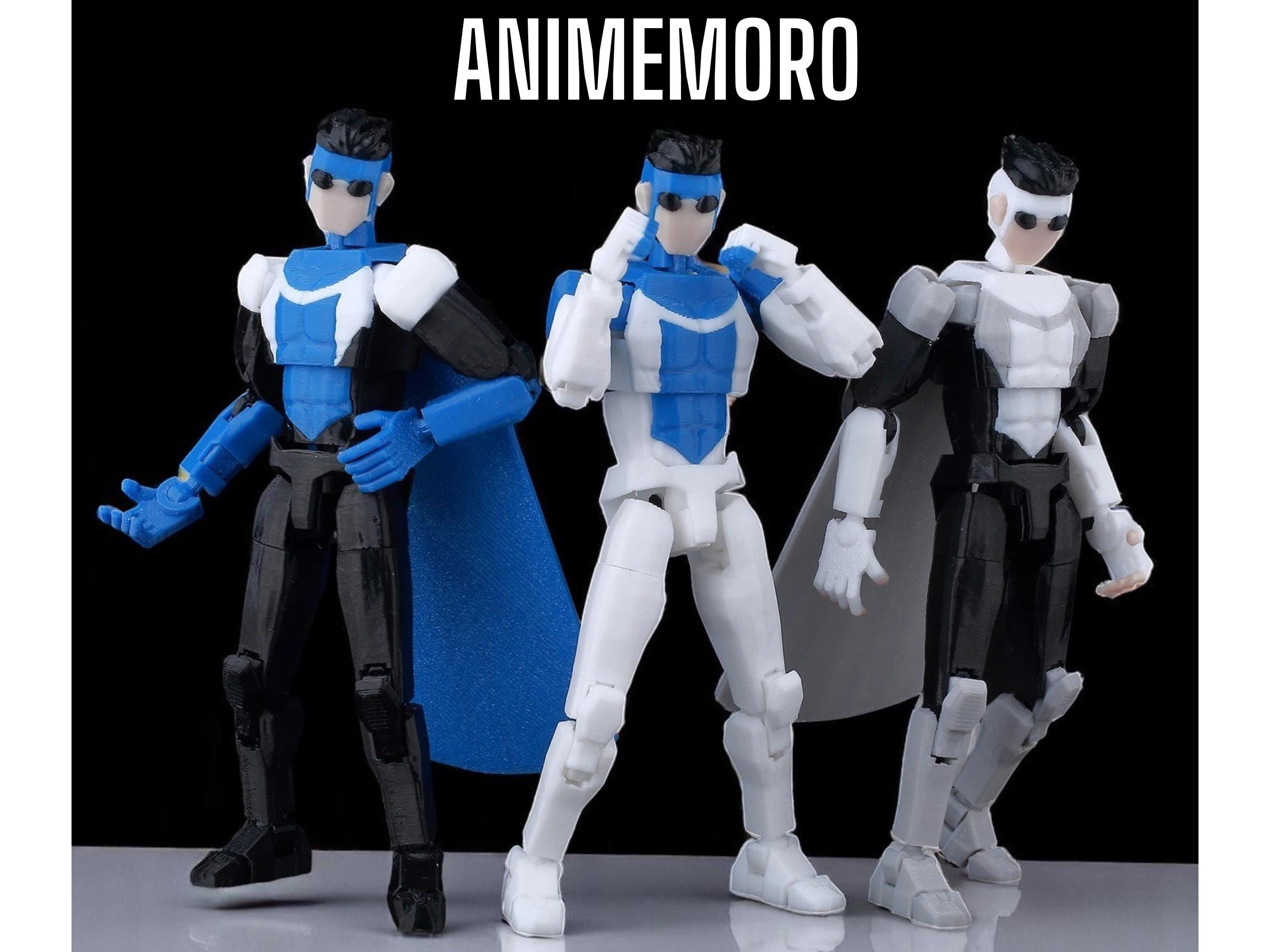 Omni Action Figure, Polygon 3D Printed Omni Action Figurines, 9L3D Lucky 13 Style Hero Action Figure, Multi-Jointed Action Figure