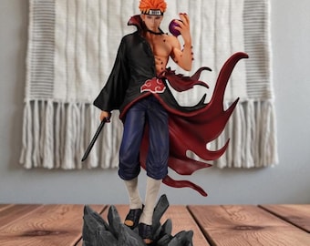 Naruto Pain Figure, 23cm PVC Anime Statue, Akatsuki Nagato Action Model Toy, Naruto Shippuden Collectible Figurine Gift
