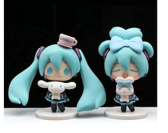 Figura de Hatsune Miku, estatua de Hatsune Miku, figura de acción de anime, figura de chica kawaii con conejito de peluche, muñeca modelo de PVC