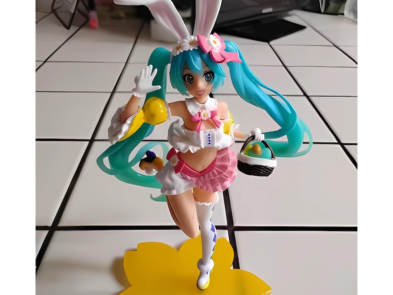 Miku Anime Figure, Hatsune Miku Anime Figure, Kawaii Pvc Model Doll , 23cm Anime-Inspired Vocaloid Bunny Girl Figure, Ornament Toy
