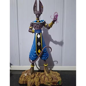 Anime 3D Figure,  Anime Gear Figurine, 30cm Anime-Inspired Cat God Action Figure, Purple Collectible Model Toy for Fans, Gift