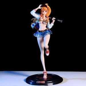 18cm One Piece Nami Anime Figure , Thief Cat PVC Statue, Collectible Model Doll, Room Decor Ornament, Gift for Kids & Fans