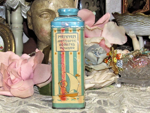 Adorable Antique Baby Powder Tin Mennen Powder Tin 100 Year | Etsy