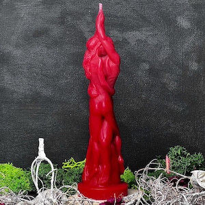 Candle For Lovers, Entwined Lovers Spell Candle, Lovers Candle, Red Couple Candle, Witchcraft Candle, Spellcraft, Shaped Candle, Love Magic