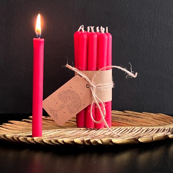 Red Ritual Beeswax Candles Set of 10