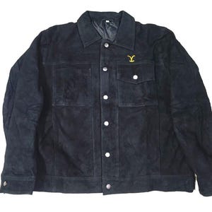 Handmade Men’s Rip Wheeler Suede Leather Jacket Western Jacket Suede Black Jacket Suede Black Leather Jacket For Mens Suede Bomber Jacket