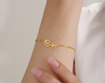 Personalized Birthflower Bracelet, Bracelet for Women, Mom Bracelet, Gifts for Sister, Personalized Gifts, Birthday Gifts, Christmas Gifts