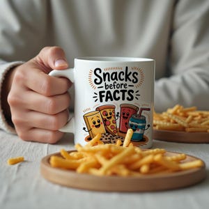 Mok grappige snackliefhebber - koffiemok schattig eten - kawaii junkfood cadeau voor vrienden - mok pizza koekje frisdrank - leuke koffiemok