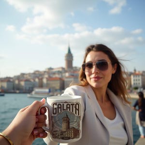 Galata Tower Istanbul Trip Mug Tasse Bardak– Iconic Landmark Design for History Lovers