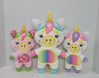 Handmade Unicorn Plushie: Soft Cuddle Toy, Rainbow Mane