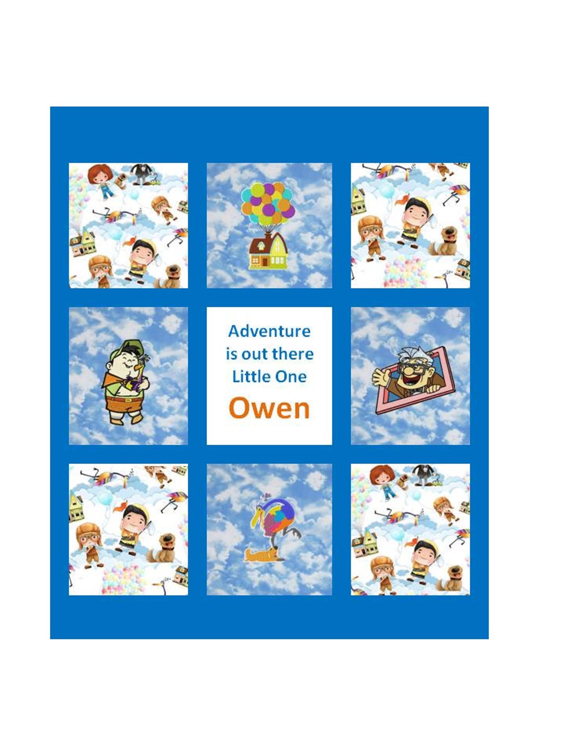 Up the Movie Quilt Custom Embroidered Toddler or Baby Quilt Etsy