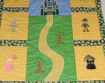 Wizard of Oz Baby Quilt Personalized - Custom Embroidered 2 styles available - - Your choice of fabrics - Dorothy, Elphaba, and more